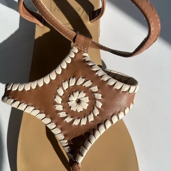 Jack Rogers sandals size 8, brown and white leather - Picture 11 of 14